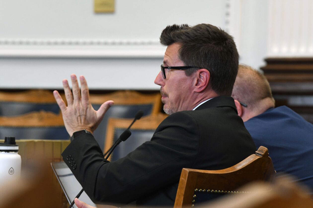 Assistant District Attorney Thomas Binger is seen during the pretrial hearing of Kyle Rittenhouse in Kenosha Circuit Court, Monday, Oct. 25, 2021, in Kenosha, Wis. Rittenhouse shot three people, killing two of them, during a protest against police brutality in Kenosha in August 2020.